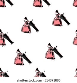 Abstract vector illustration with nail polish. Seamless pattern. Fashion illustration.