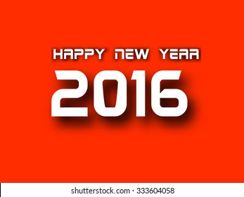 Abstract vector illustration in new year 2016 in red color background.