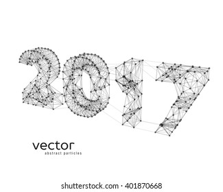 Abstract vector illustration of new year number 2017