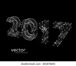 Abstract vector illustration of new year number 2017