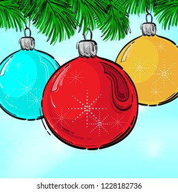 Abstract vector illustration of a New Year's ball. Christmas tree toy. Design for a holiday greeting card.