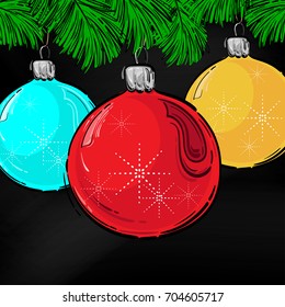 Abstract vector illustration of a New Year's ball. Christmas tree toy. Design for a holiday greeting card.