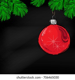 Abstract vector illustration of a New Year's ball. Christmas tree toy. Design for a holiday greeting card.