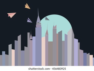 Abstract vector illustration of New York city.