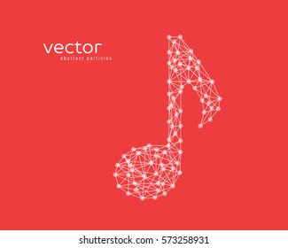 Abstract vector illustration of note sign on black background. 