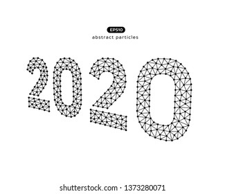 Abstract vector illustration of number 2020. EPS 10. You can easily change color.