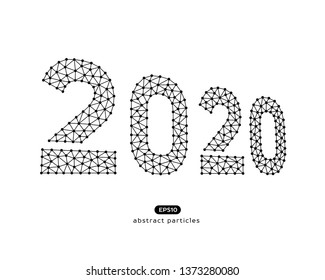 Abstract vector illustration of number 2020. EPS 10. You can easily change color.