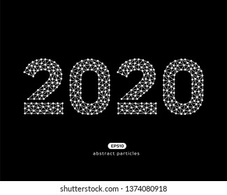 Abstract vector illustration of number 2020. EPS 10. You can easily change color.