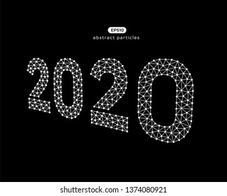 Abstract vector illustration of number 2020. EPS 10. You can easily change color.