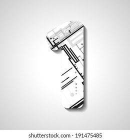 abstract vector illustration, number collection - 1