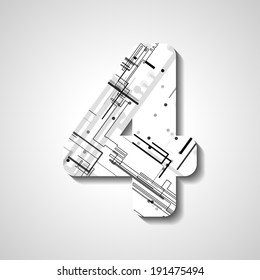 abstract vector illustration, number collection - 4