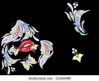 Abstract vector illustration on a black background.