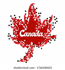 Una ilustración vectorial abstracta del Día del Canadá sobre un fondo blanco aislado