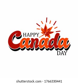 An abstract vector illustration on Canada Day on an isolated white background