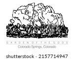 An abstract vector illustration on the Garden of the Gods in Colorado Springs, Colorado