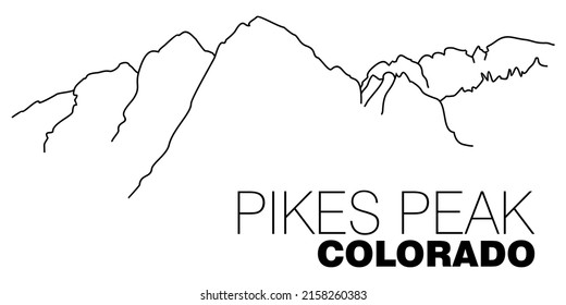 An abstract vector illustration on Pikes Peak Colorado