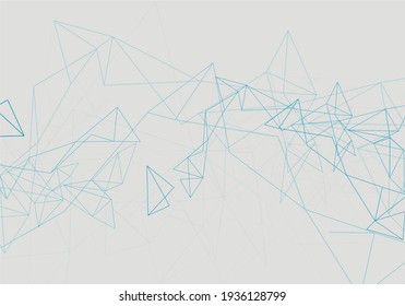 Abstract vector illustration on white background. Creative geometric wallpaper. Digital texture. Global communication network concept. White futuristic texture