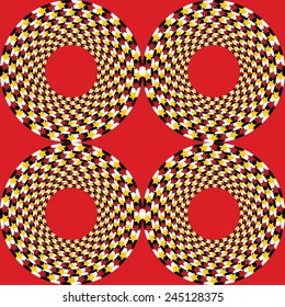 Abstract vector illustration optical illusion of geometric shapes and stars