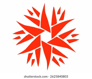 Abstract vector illustration of orange flower on white background 