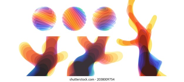 Abstract vector illustration with organic shape made of various overlapping elements. Vector illustration for banners, placards, posters, flyers. 