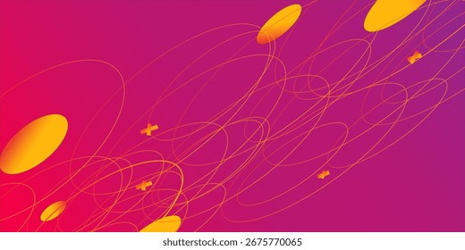 Ilustración vectorial Abstractas con círculos superpuestos, puntos y líneas discontinuas. Ciencia y concepto de conexión.

