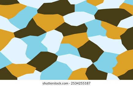 Ilustração vetorial abstrata com padrões geométricos sobrepostos. Formas simples criam um visual energético, tornando-o perfeito para projetos de design decorativos e criativos
