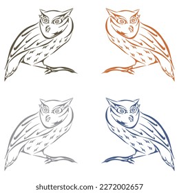 Abstract Vector Illustration Of An Owl
