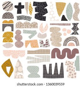 Abstract vector illustration paper collage collection