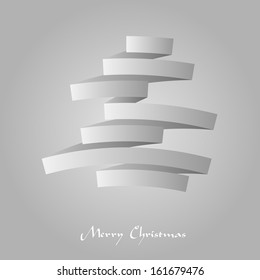 Abstract vector illustration of a paper folded christmas tree
