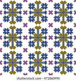 abstract vector illustration patterned embroidery. Seamless pattern for fashion design, home embroidery Wallpaper