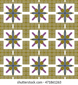 abstract vector illustration patterned embroidery. Seamless pattern for fashion design, home embroidery Wallpaper