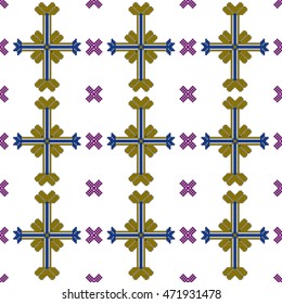 abstract vector illustration patterned embroidery. Seamless pattern for fashion design, home embroidery Wallpaper
