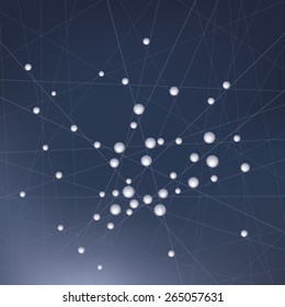 Abstract vector illustration of pearls got stuck in a net. Network background.