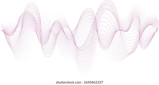 abstract vector illustration of pink colored wave lines background