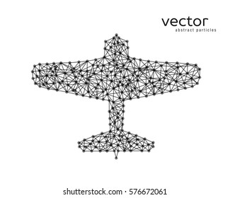 Abstract vector illustration of plane on white background.