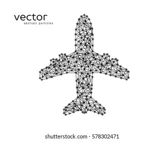 Abstract vector illustration of plane on white background.