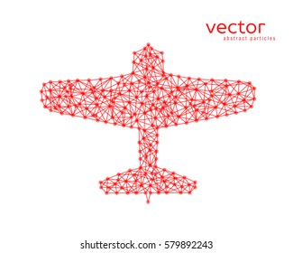 Abstract vector illustration of plane on white background.