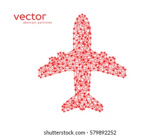 Abstract vector illustration of plane on white background.