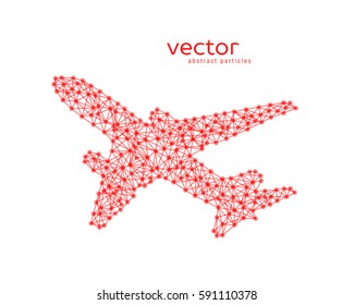 Abstract vector illustration of plane on white background.