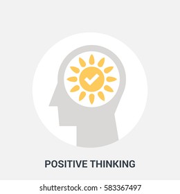 Abstract Vector Illustration Of Positive Thinking Icon Concept
