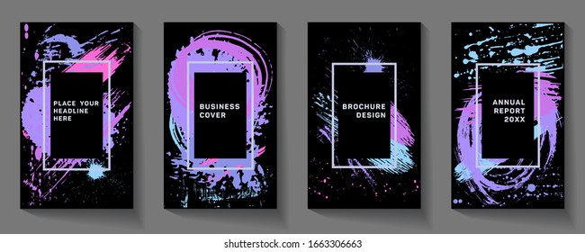 Abstract vector illustration. A poster template for art cafes, art exhibitions.  Dynamic movement and spray of colors.
