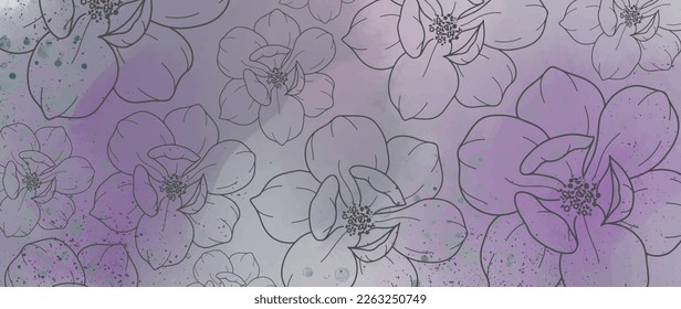 Ilustración vector abstracta en tonos púrpura con peonatos para cubiertas, diseño, decoración