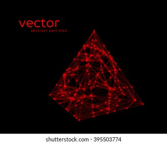 Abstract vector illustration of pyramid on black background