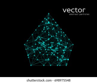 Abstract vector illustration of pyramid on black background.