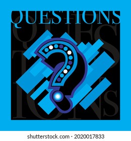 An abstract vector illustration of a question mark in blue 