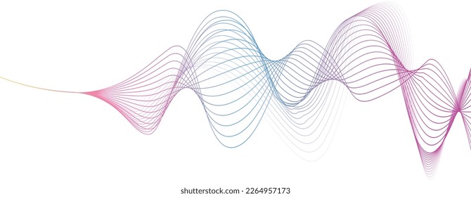 abstract vector illustration of rainbow colored wave lines - vector background	
