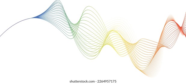 abstract vector illustration of rainbow colored wave lines - vector background	
