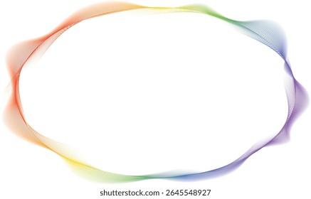abstract vector illustration of rainbow colored circle wave lines