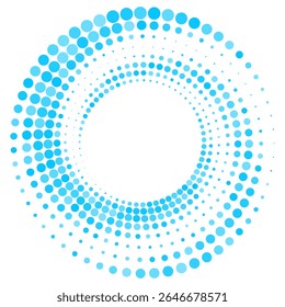 Ilustração vetorial abstrata de pontos coloridos espalhados aleatoriamente, vórtice espiral festivo,