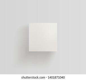 Abstract vector illustration of realistic paper. Square blank white sheet of paper with a deep shadow towering over the white plane